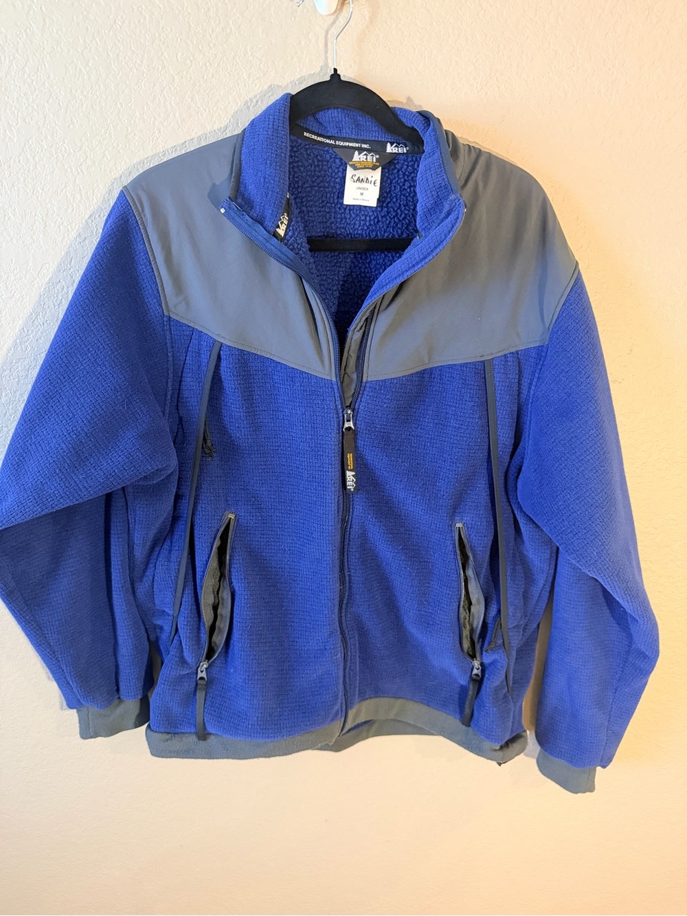 REI Polartec Blue and Gray Full-Zip Fleece Jacket
